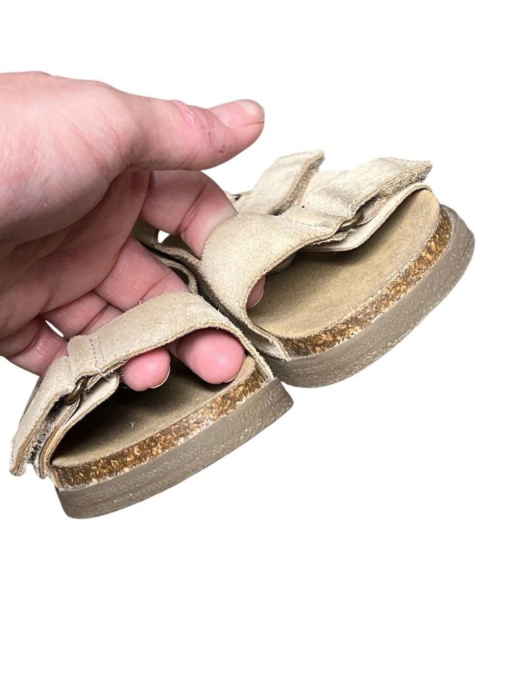 Zara kids double strap leather sandals in sandy brown Made in Spain